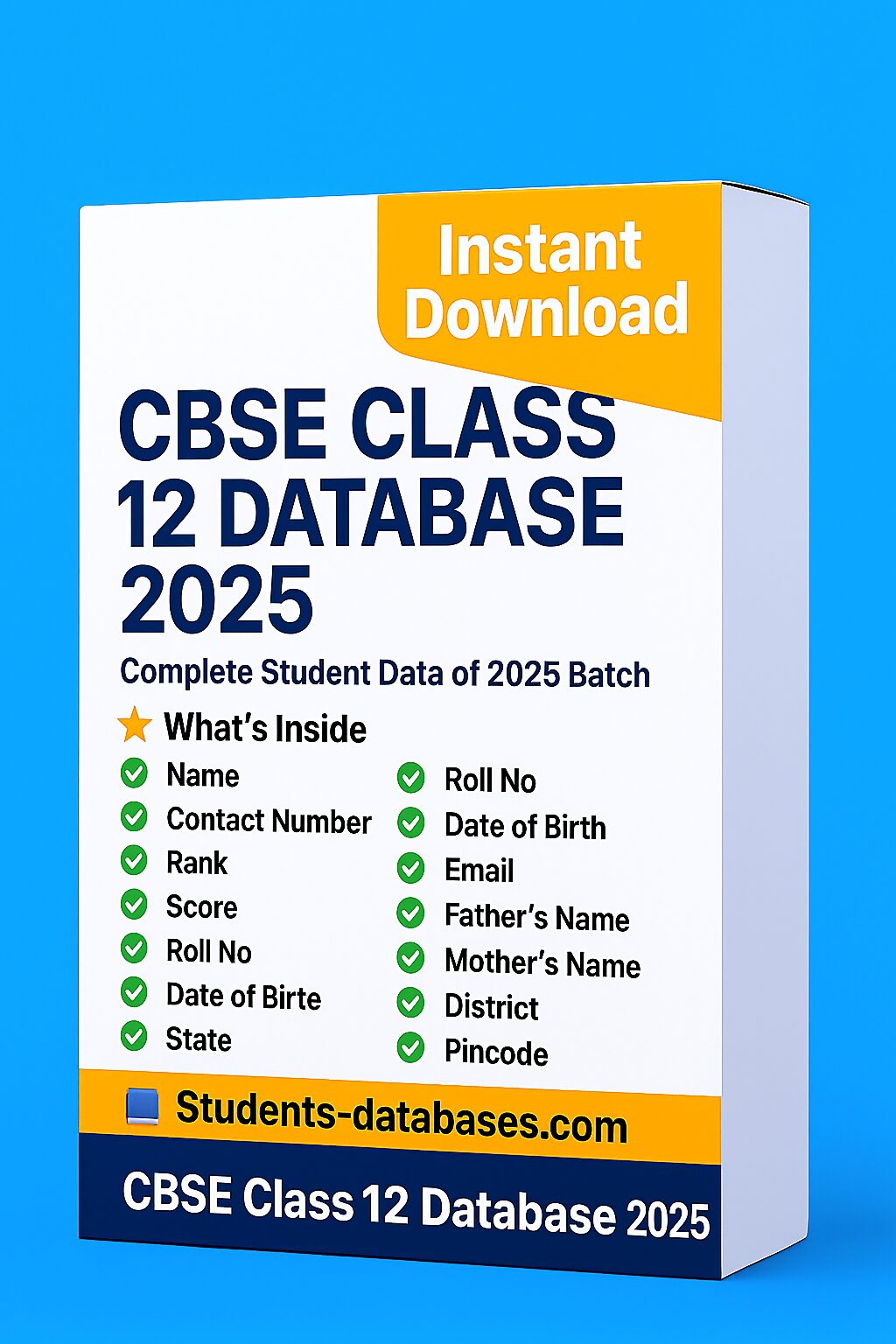 CBSE Class 12 Database 2025 CBSE Class 12 Database 2025 - Image 1