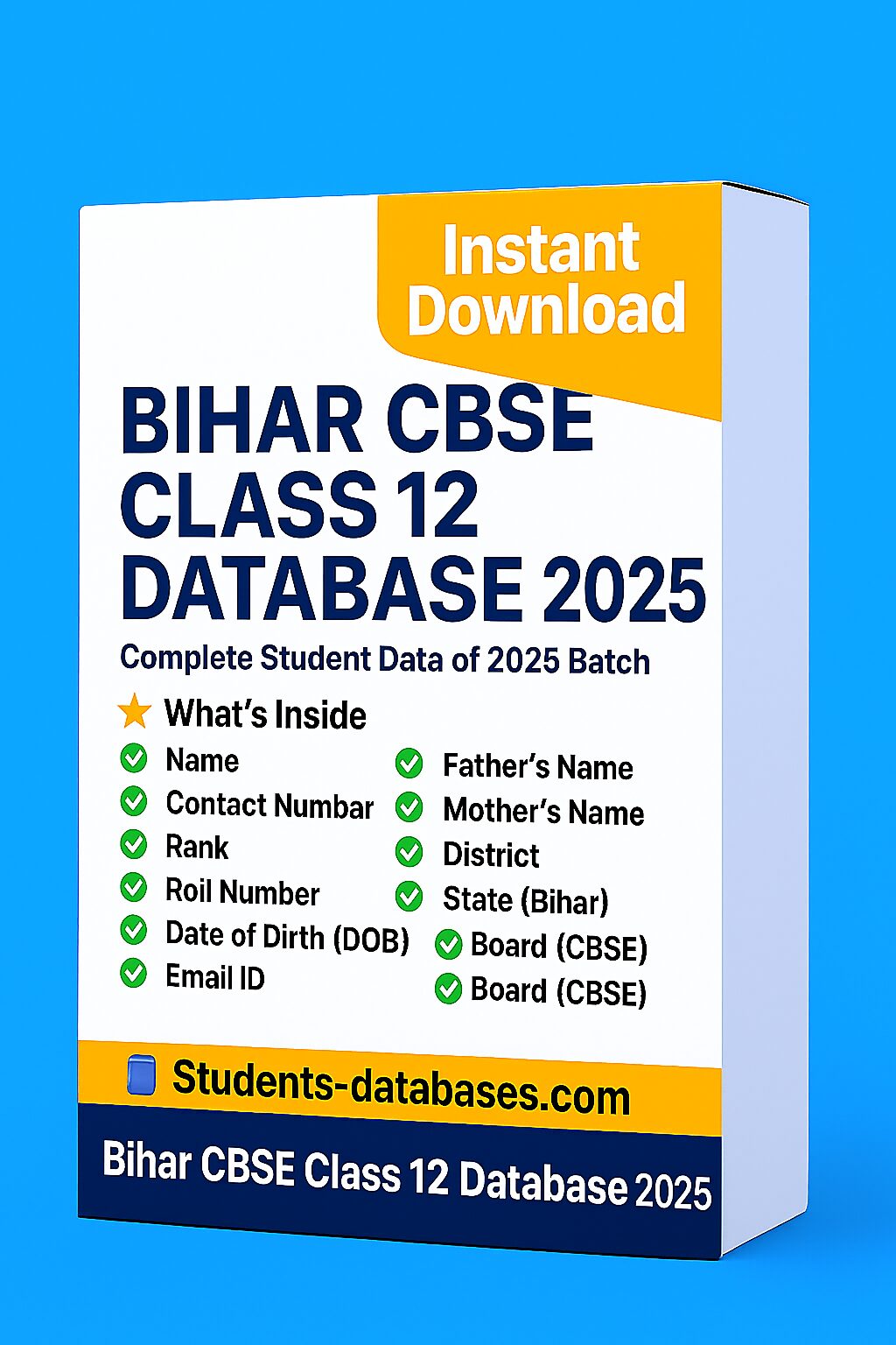 CBSE Class 12 Database 2025 Bihar CBSE Class 12 Database 2025 - Image 1