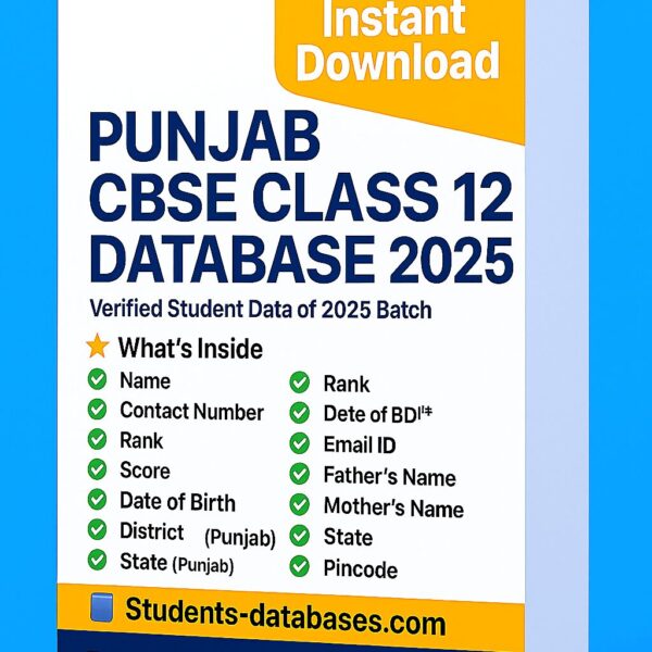 Punjab CBSE Class 12 Database 2025