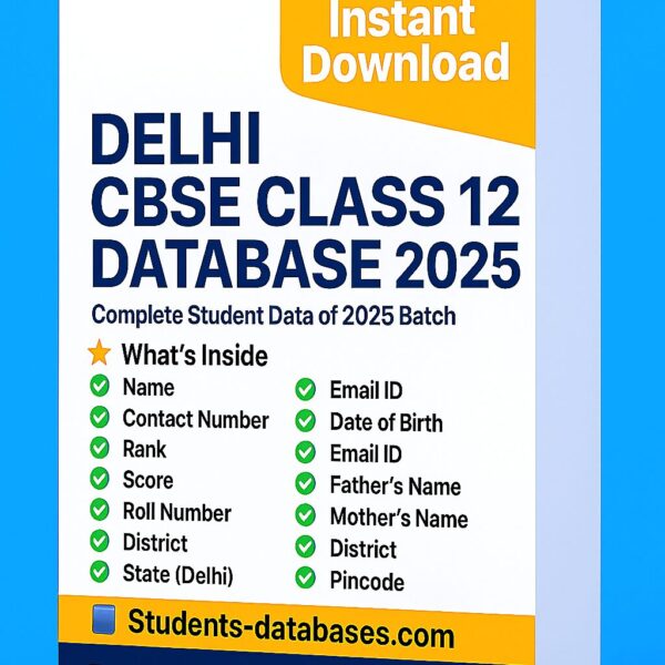 Delhi CBSE Class 12 Database 2025