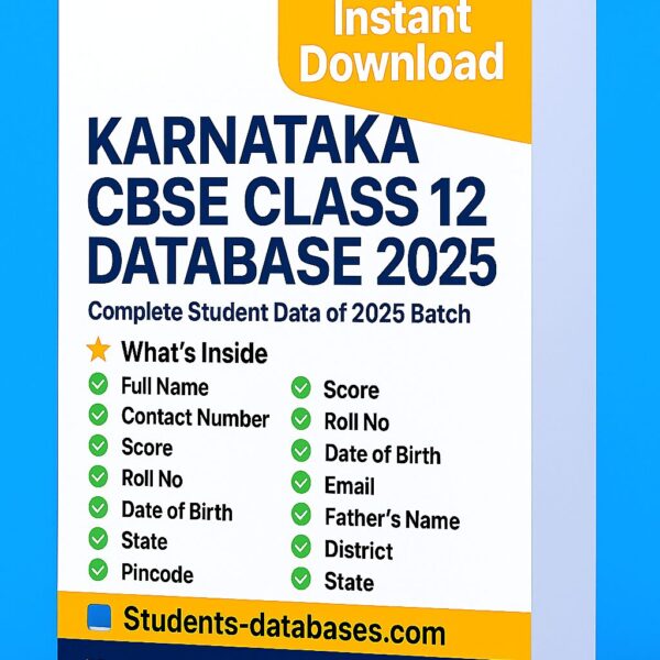 Karnataka CBSE Class 12 Database 2025