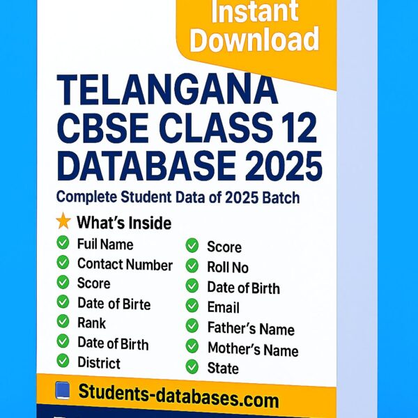 Telangana CBSE Class 12 Database 2025