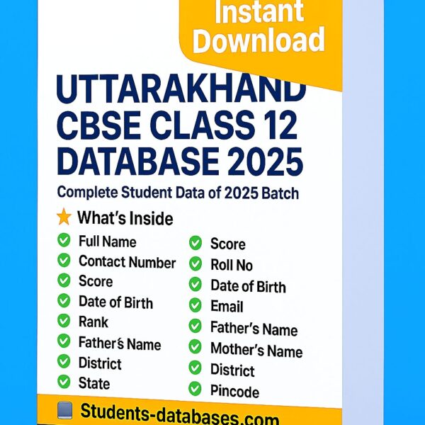 Uttarakhand CBSE Class 12 Database 2025