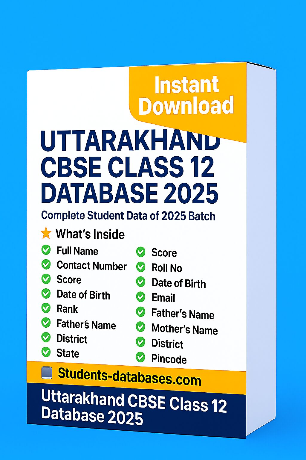 Uttarakhand CBSE Class 12 Database 2025 Uttarakhand CBSE Class 12 Database 2025 - Image 1