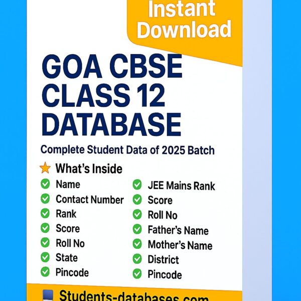 Goa CBSE Class 12 Database 2025