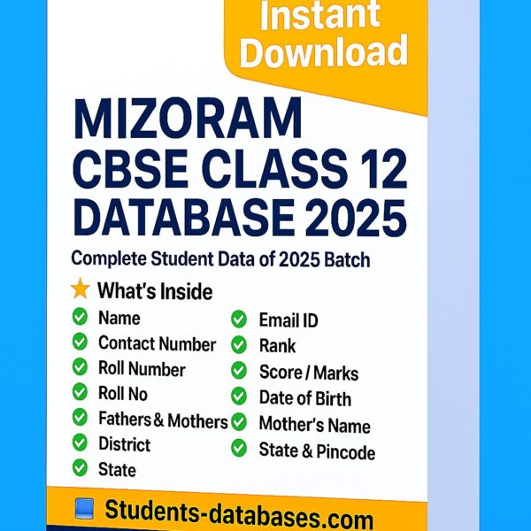 Mizoram CBSE Class 12 Database 2025