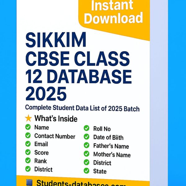 Sikkim CBSE Class 12 Database 2025