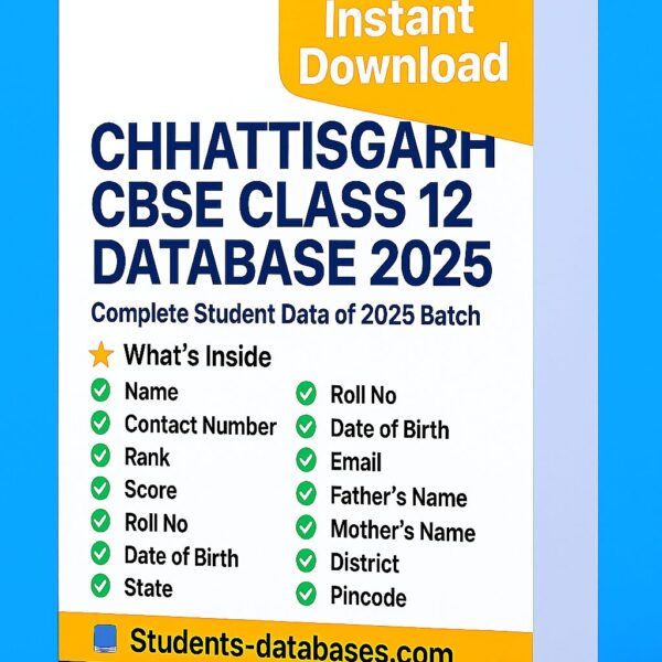 Chhattisgarh CBSE Class 12 Database 2025