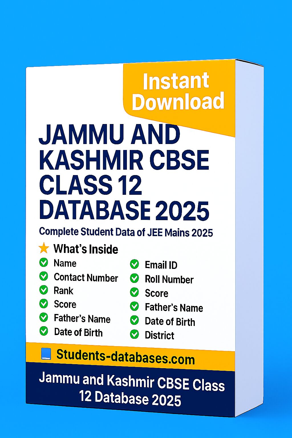 Jammu and Kashmir CBSE Class 12 Database 2025 Jammu and Kashmir CBSE Class 12 Database 2025 - Image 1