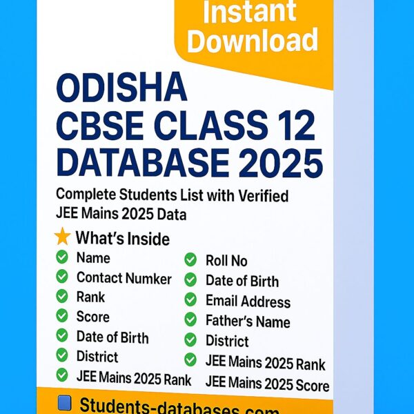 Odisha CBSE Class 12 Database 2025