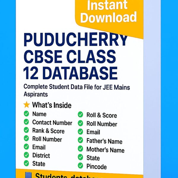 Puducherry CBSE Class 12 Database 2025